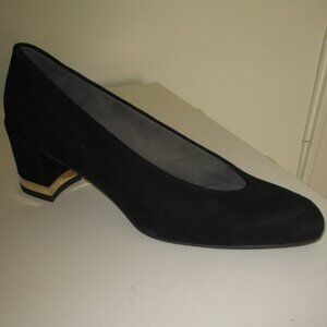 Stuart Weitzman Womens Black Suede Leather Pump w/2.75" Block Heel NWOB - 9M